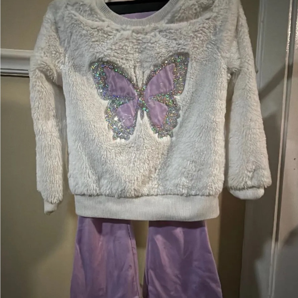btween White and Purple Kids Matching Set